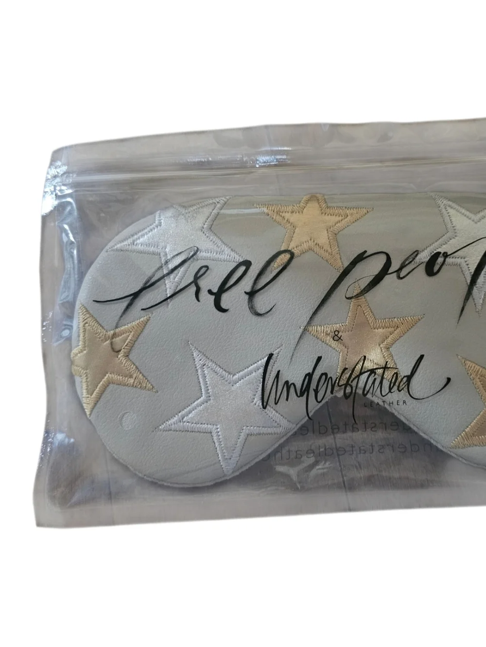 Free‎ People x Understated Leather Star Eye Mask Sleep Mask White Gold NWT